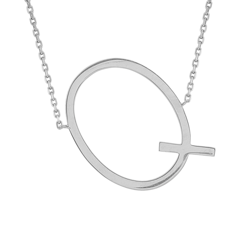 Letter Q Necklace in Sterling Silver (20'')