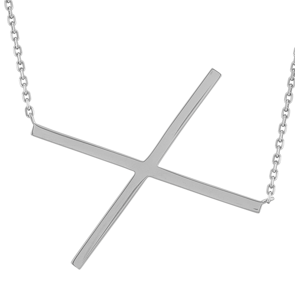 Letter X Necklace in Sterling Silver (20'')