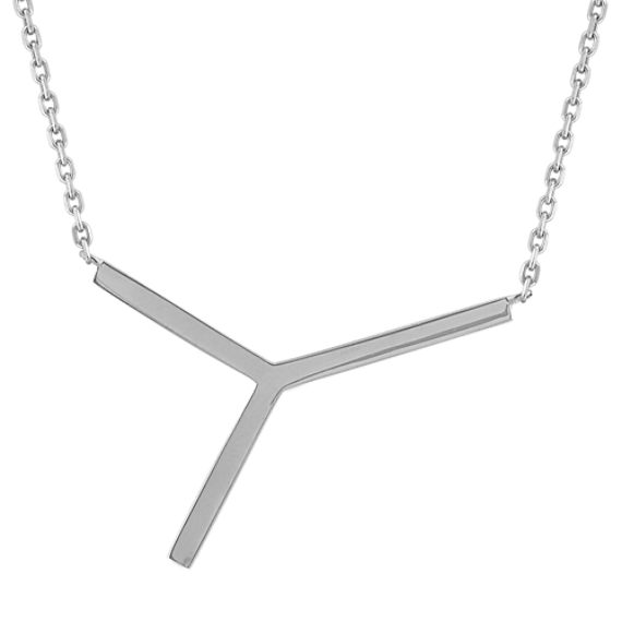 Letter Y Necklace in Sterling Silver (20'')