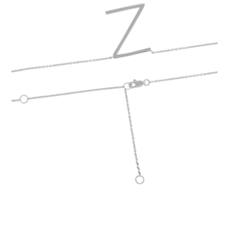 Letter Z Necklace in Sterling Silver (20 in)