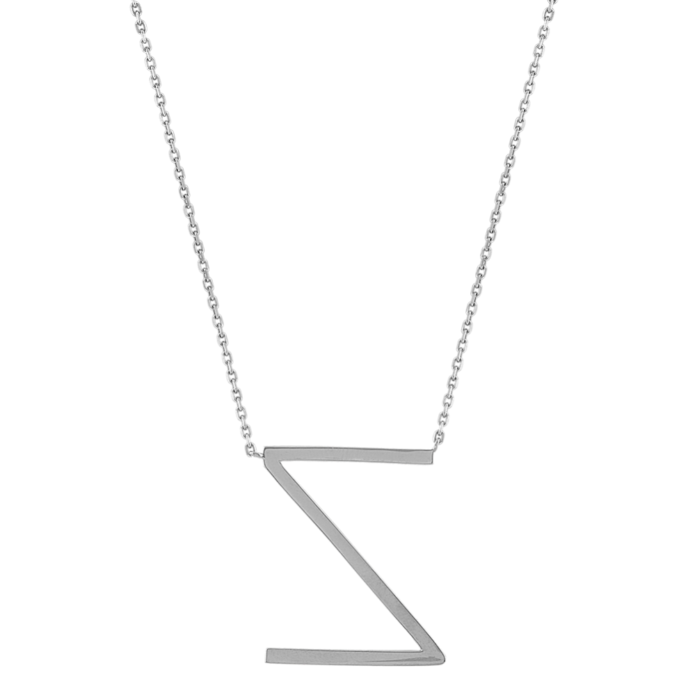 Letter Z Necklace in Sterling Silver (20 in) Shane Co.