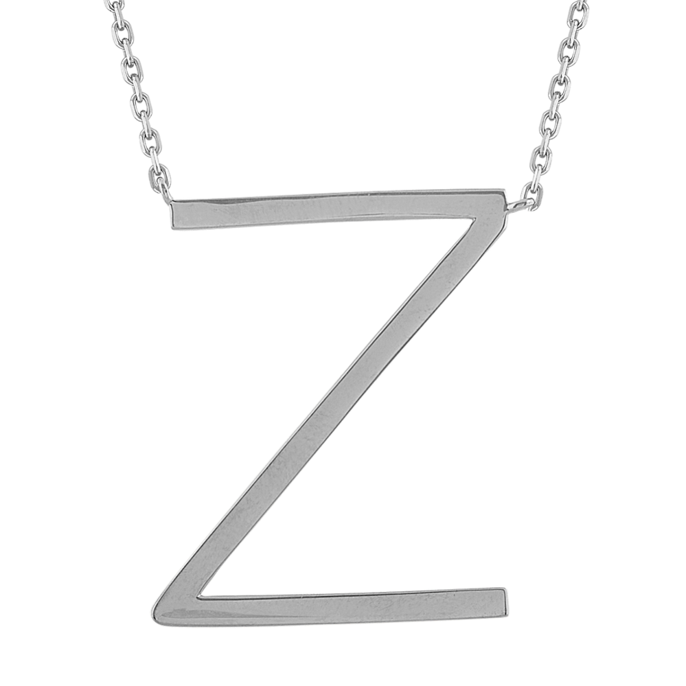 Letter Z Necklace in Sterling Silver (20 in)