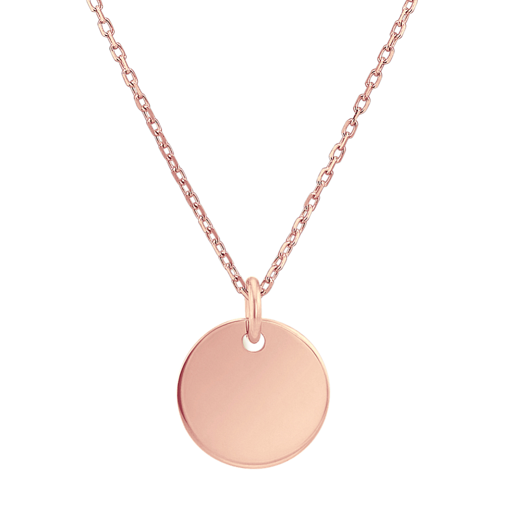 Linden 14K Rose Gold Petite Disk Pendant