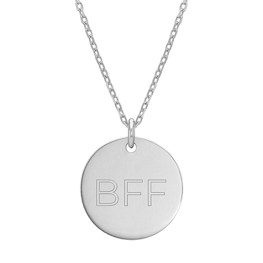 Linden 14K White Gold Large Disk Pendant