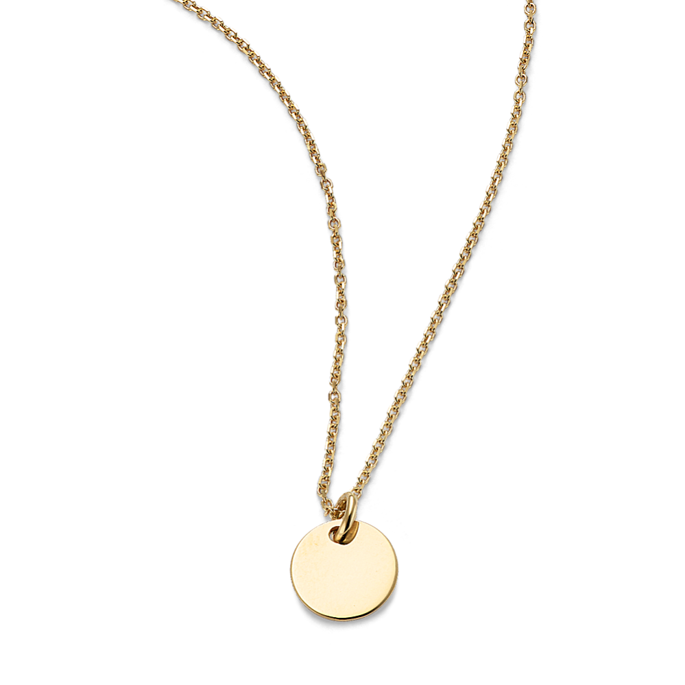 14k gold on sale disk necklace