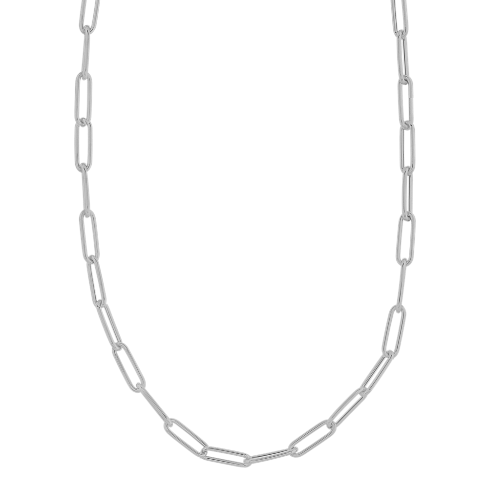 Cali 24'' 14K White Gold Paperclip Chain (2.9mm)