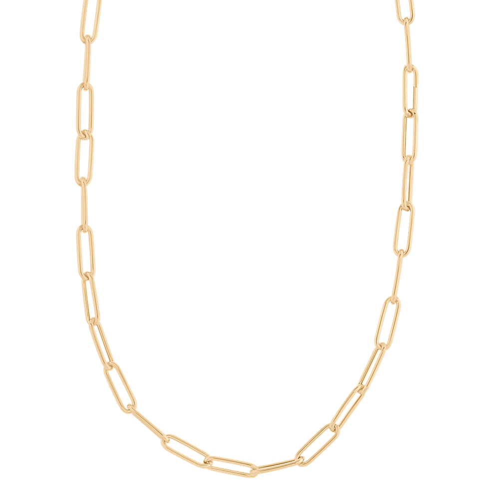 Cali 14K Yellow Gold Paperclip Chain (30in)