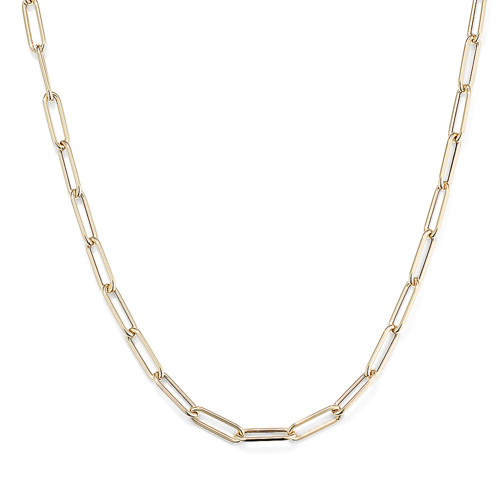 Cali 30'' 14K Yellow Gold Paperclip Chain (2.9mm)
