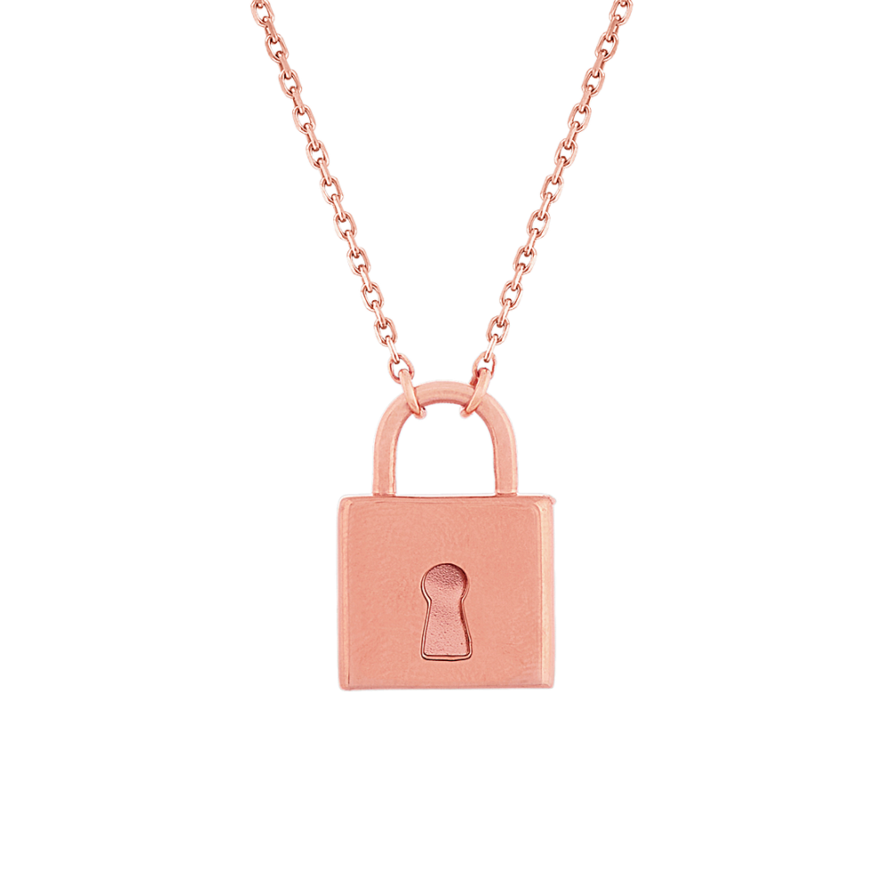 14K Padlock Necklace with Pendant