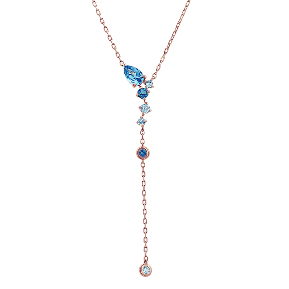 London Blue Topaz and Aquamarine Y Necklace (18 in)