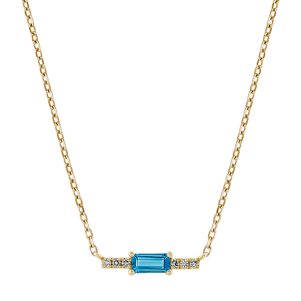 Moriah London Blue Topaz & Diamond Necklace