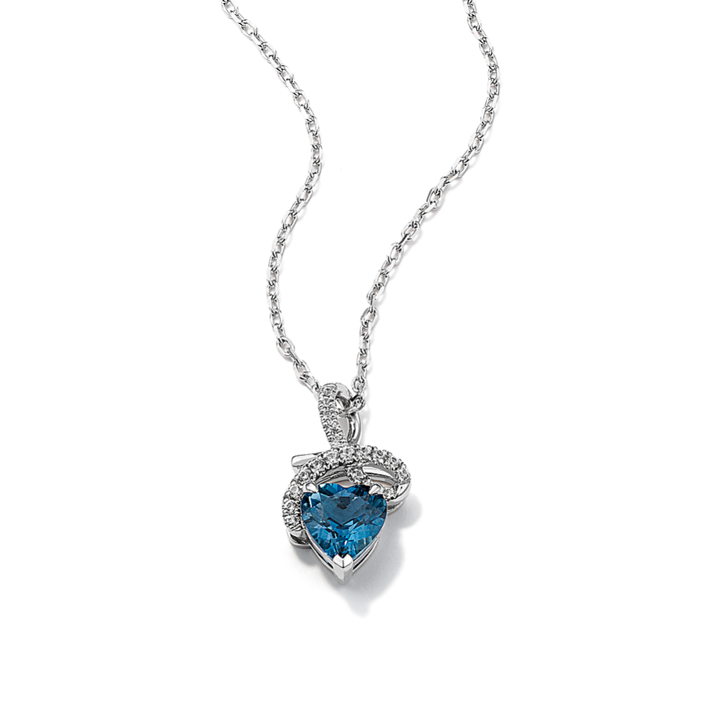 Lovebound Blue Topaz & White Sapphire Pendant