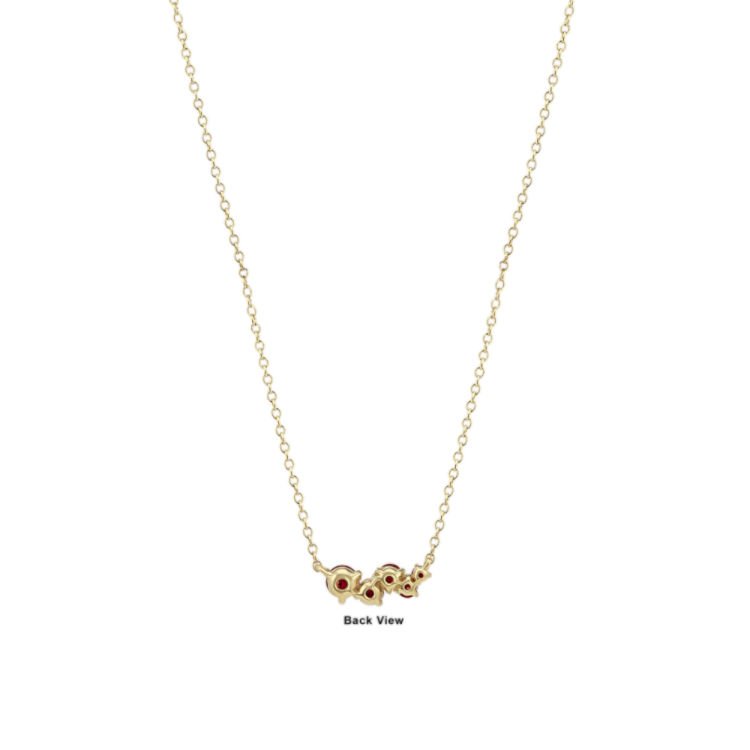 Maeve Natural Ruby Cluster Necklace in 14K Yellow Gold (18 in)