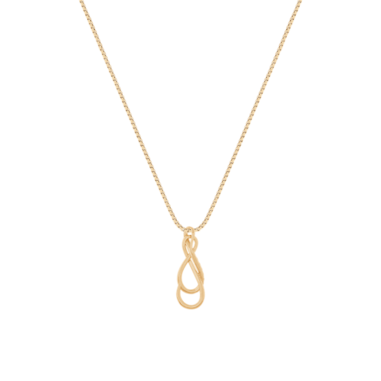 Magalie Natural Diamond Infinity Pendant in 14K Yellow Gold (18 in)