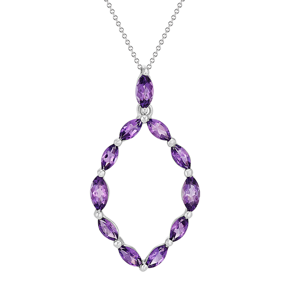 Marquise Amethyst Pendant (20 in)
