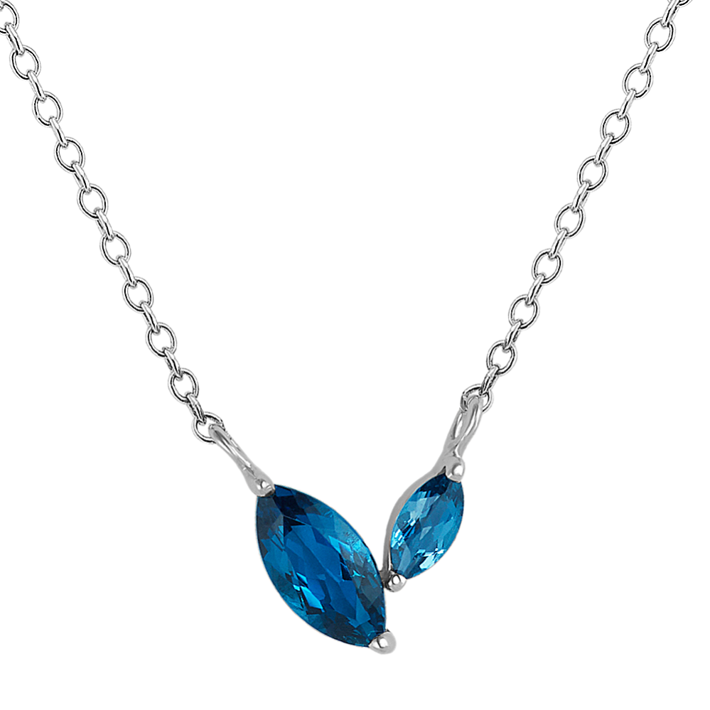 Marquise London Blue Topaz Necklace (18 in)
