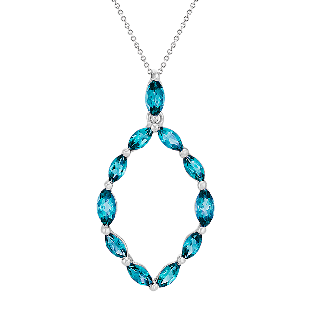 Marquise London Blue Topaz Pendant (20 in)