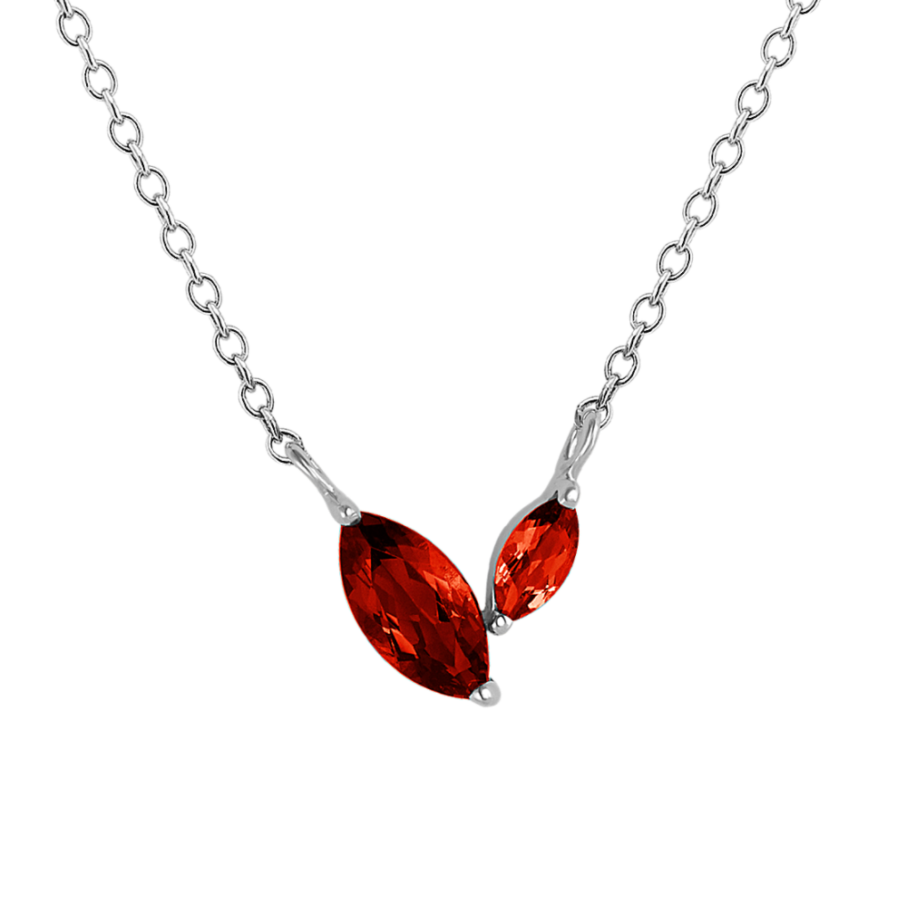 Marquise Red Garnet Necklace (18 in)