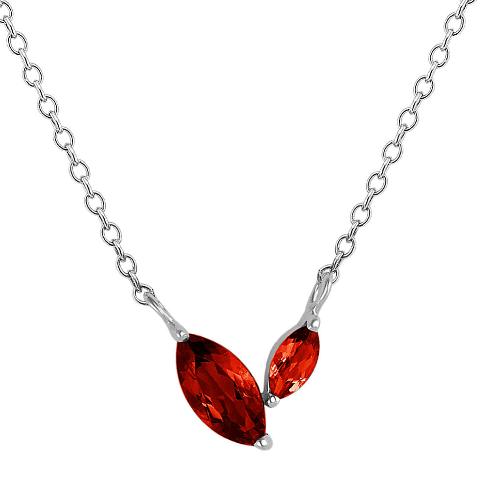 Marquise Red Garnet Necklace (18'')