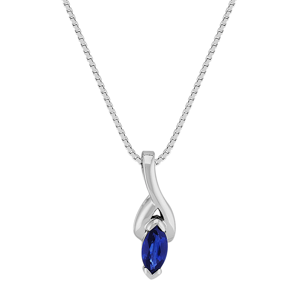 Marquise Sapphire Pendant (18'')