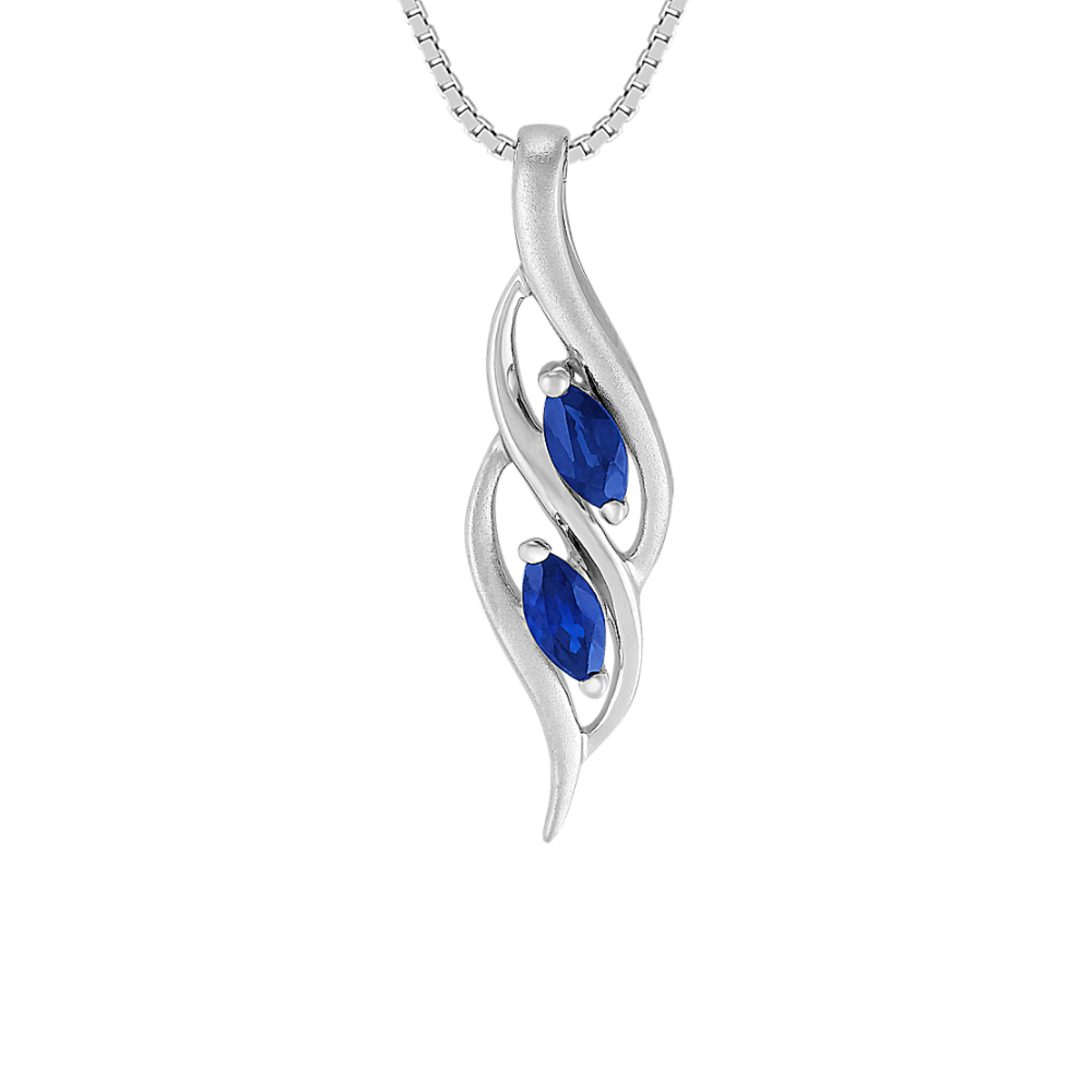 Marquise Natural Sapphire Pendant (18 in)