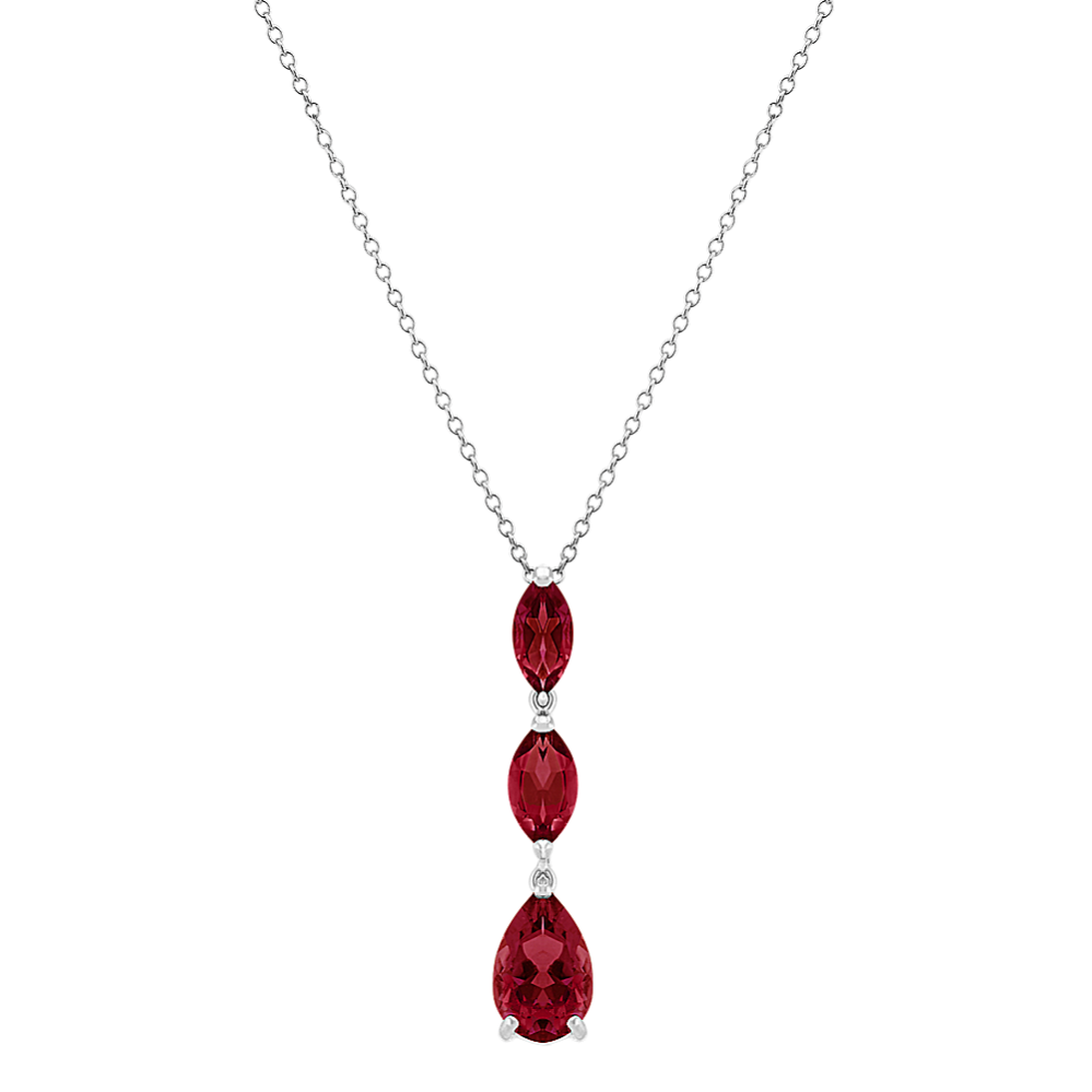 Marquise and Pear-Shape Garnet Pendant (20 in) | Shane Co.