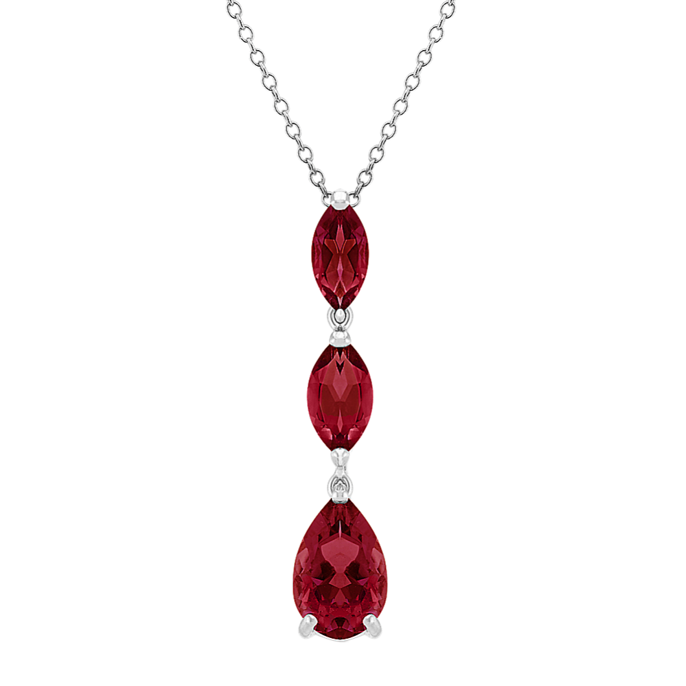Marquise and Pear-Shape Garnet Pendant (20 in)