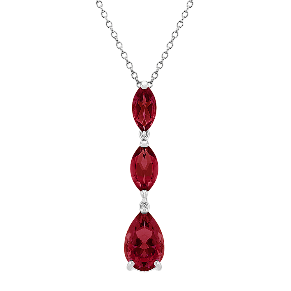 Marquise and Pear-Shape Garnet Pendant (20'')