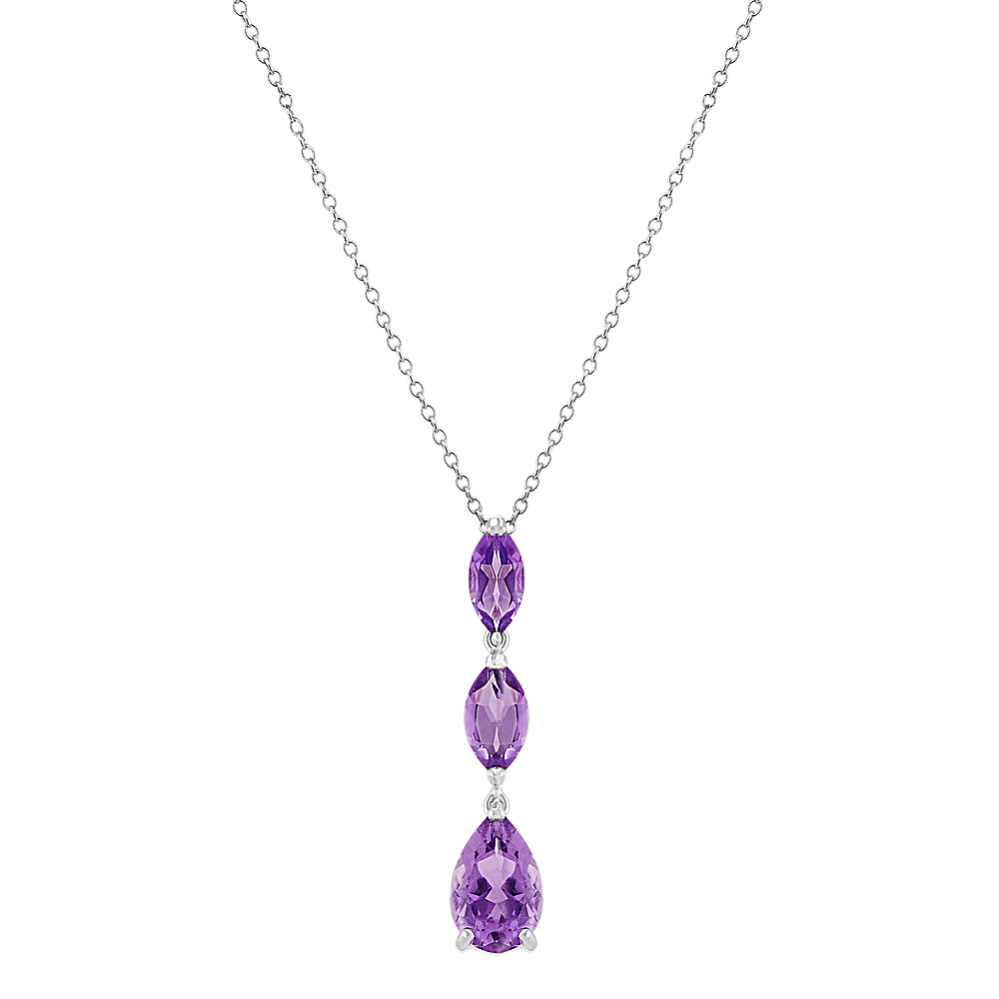 Marquise and Pear-Shaped Amethyst Pendant (20 in) | Shane Co.