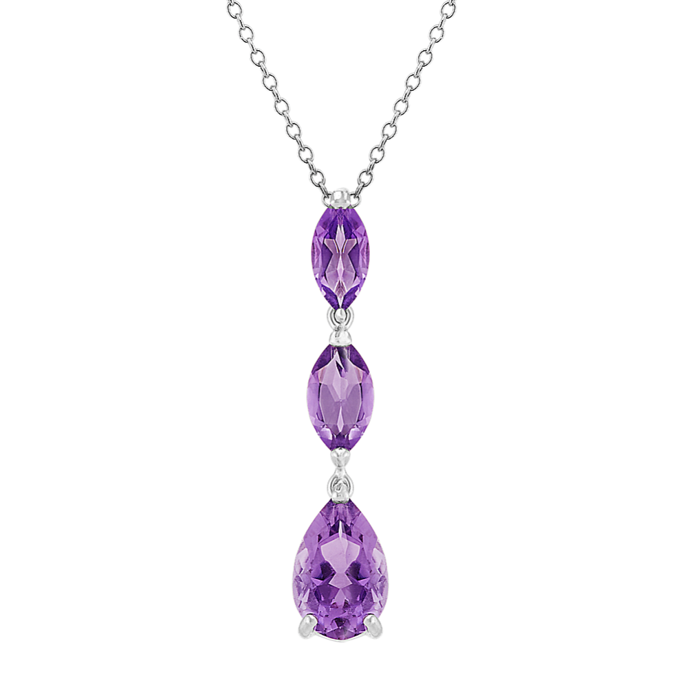Marquise and Pear-Shaped Amethyst Pendant (20'')