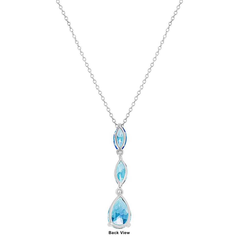 Marquise and Pear-Shaped London Blue Topaz Pendant (20 in) | Shane Co.