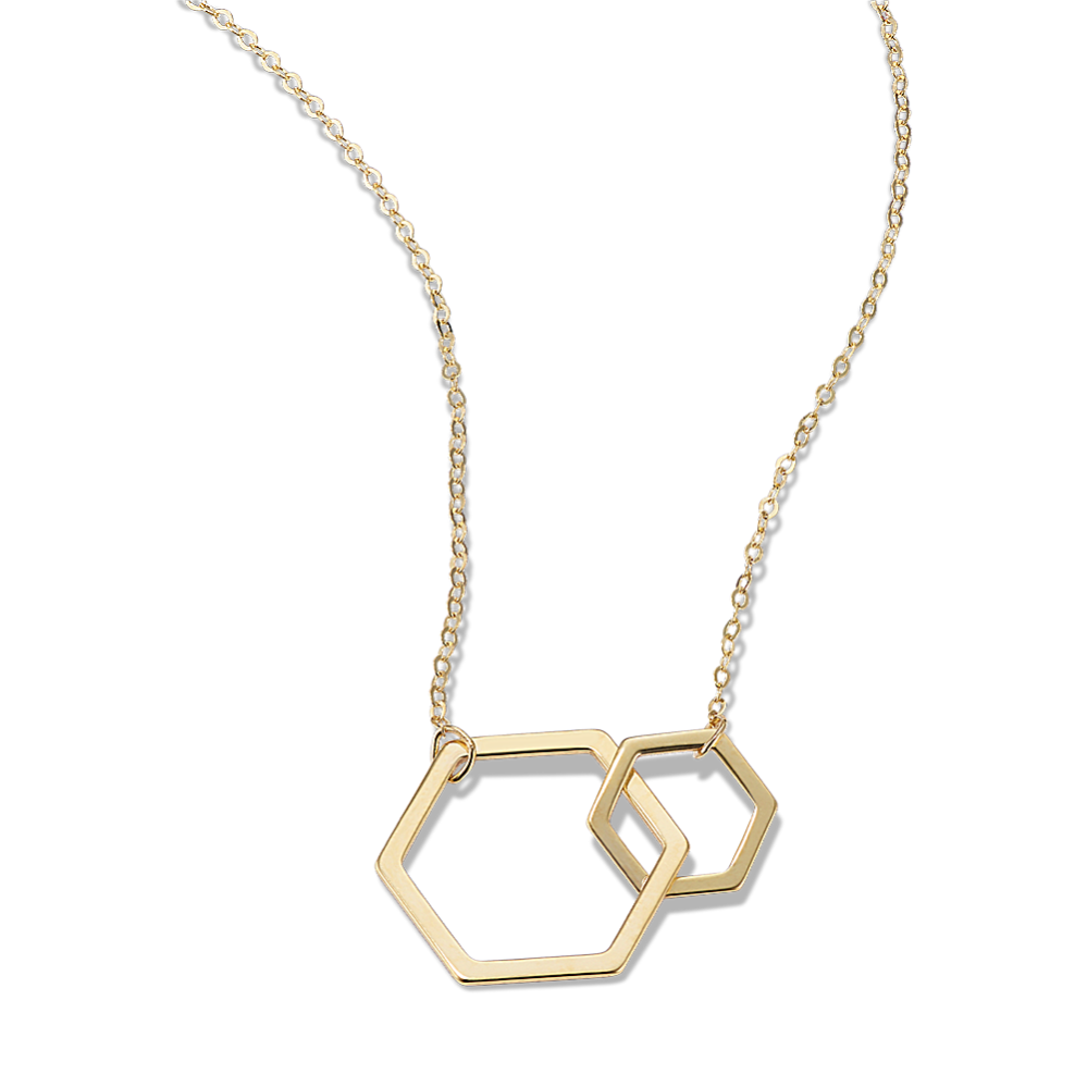 14K Yellow Gold Honeycomb Necklace