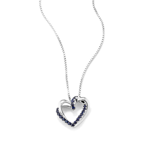 Mila Natural Sapphire Heart Pendant (20 in)