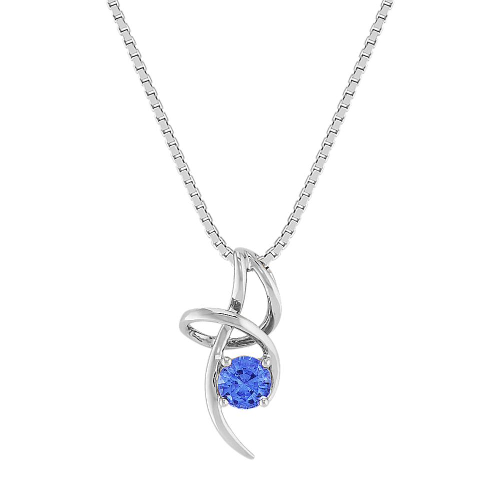 Milo Kentucky Blue Sapphire Pendant in 14K White Gold (18'')