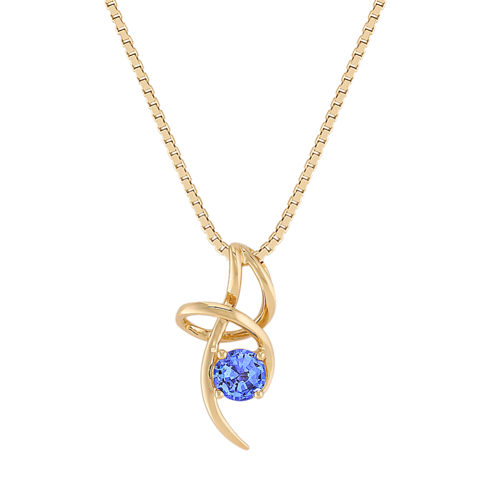 Milo Kentucky Blue Sapphire Pendant in 14K Yellow Gold (18'')