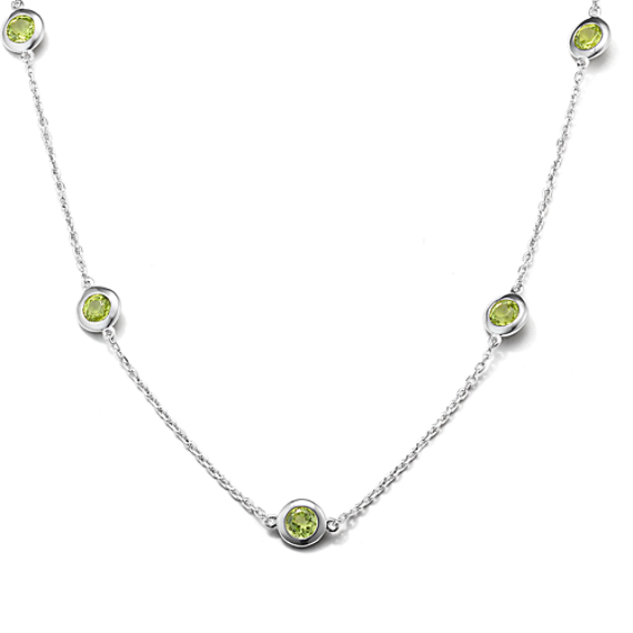 Mina Peridot Station Necklace in Sterling Silver