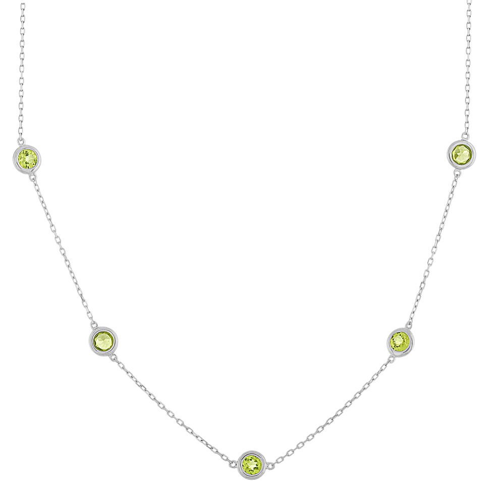 Mina Bezel-Set Peridot Necklace in Sterling Silver (20 in)