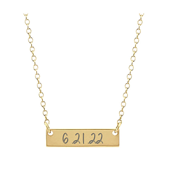 Mini Bar Necklace in 14k Yellow Gold (18 in)