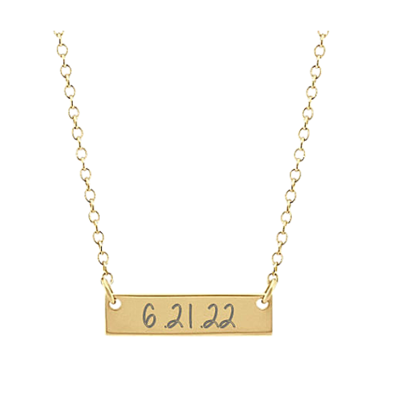 Aspen Mini Bar Necklace in 14K Yellow Gold (18 in)