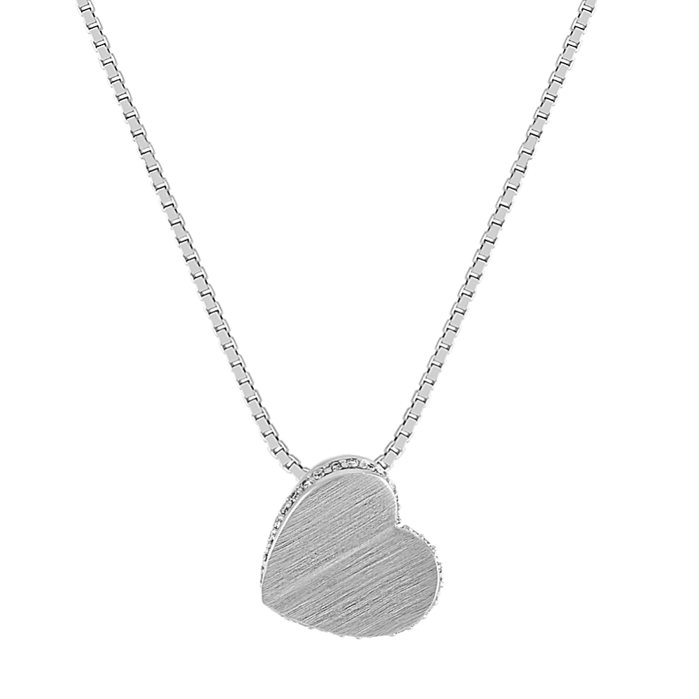 Modern Diamond Heart Pendant (18 in)