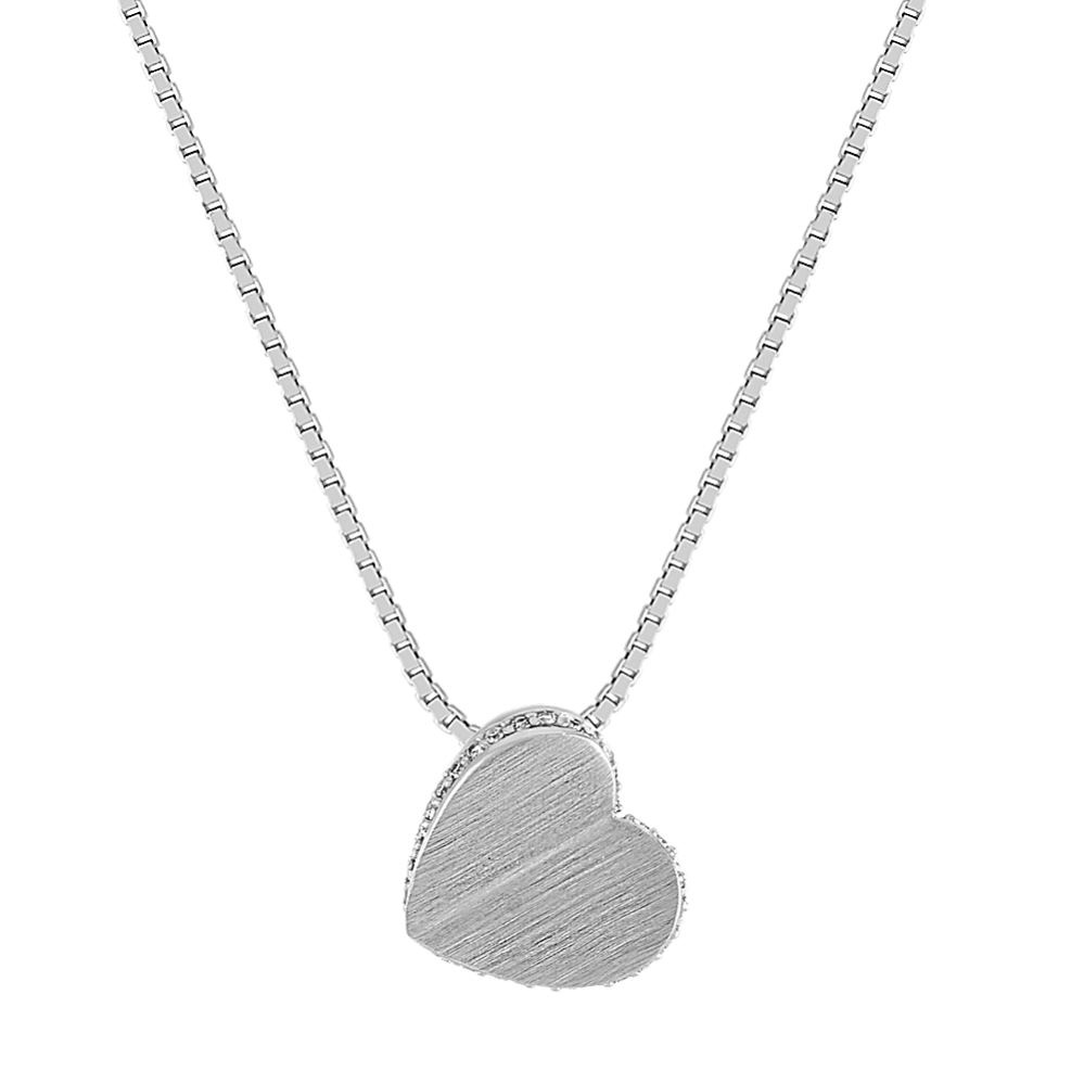 Modern Diamond Heart Pendant (18'')