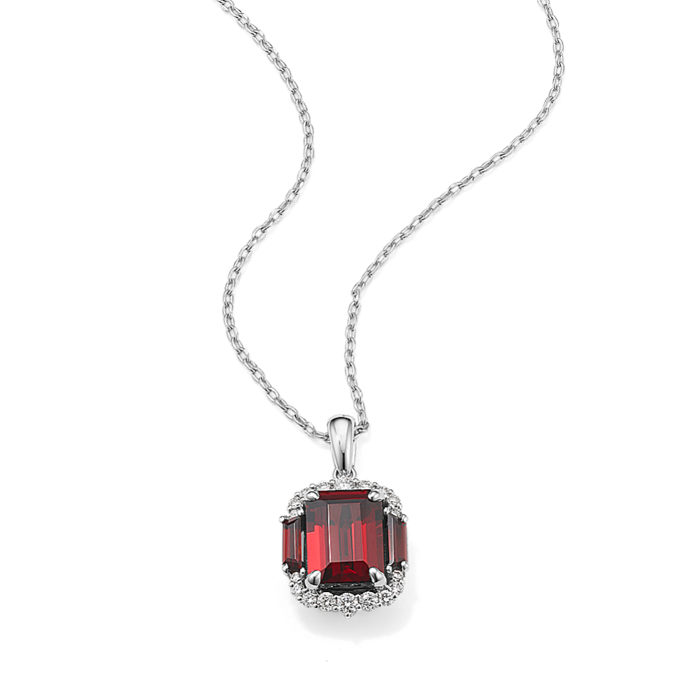 Monaco Garnet & Diamond Pendant