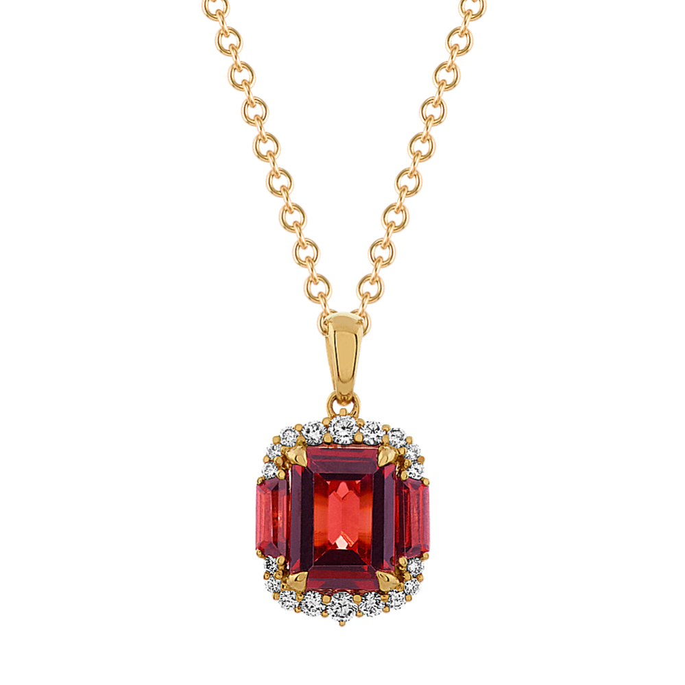 Monaco Garnet & Diamond Pendant