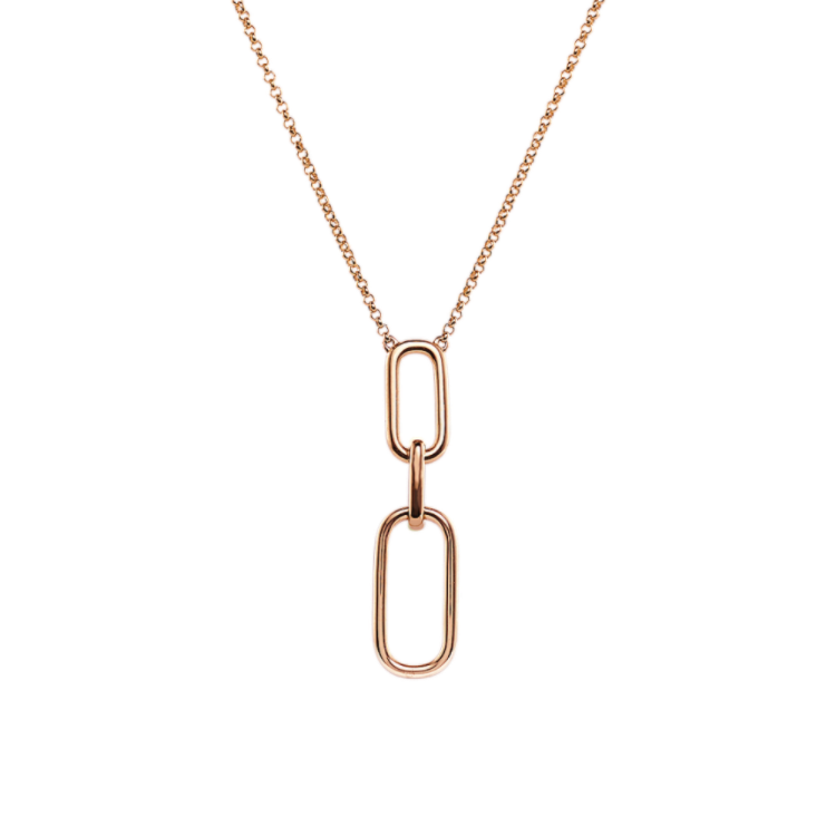 Montreal Natural Diamond Link Chain Necklace in 14K Rose Gold (18 in)