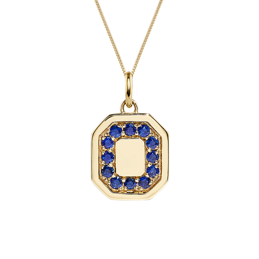 Yara Blue Natural Sapphire Pendant in 14K Yellow Gold (22 in)