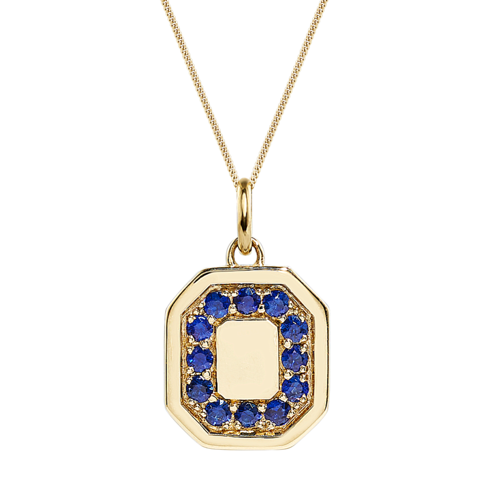Yara Blue Sapphire Pendant in 14K Yellow Gold (22 in)
