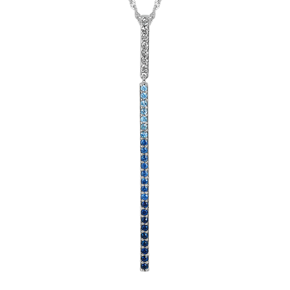 Multi-Colored Sapphire Vertical Bar Pendant (18 in.)