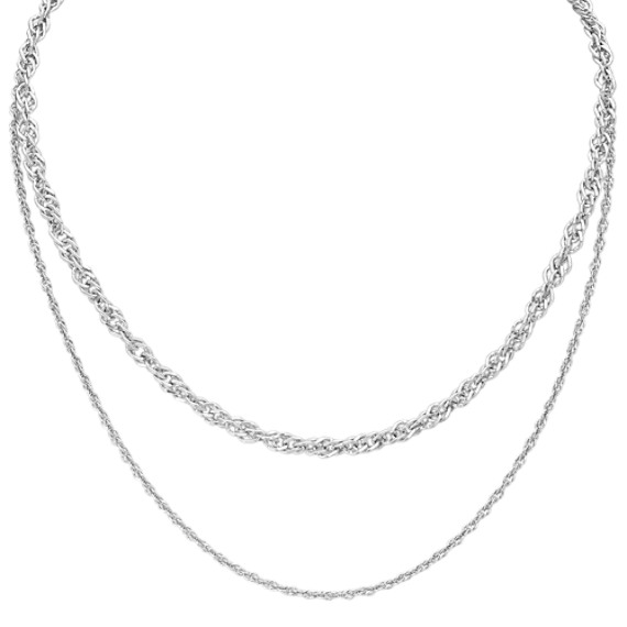 Multi Strand Necklace in Sterling Silver (18in)