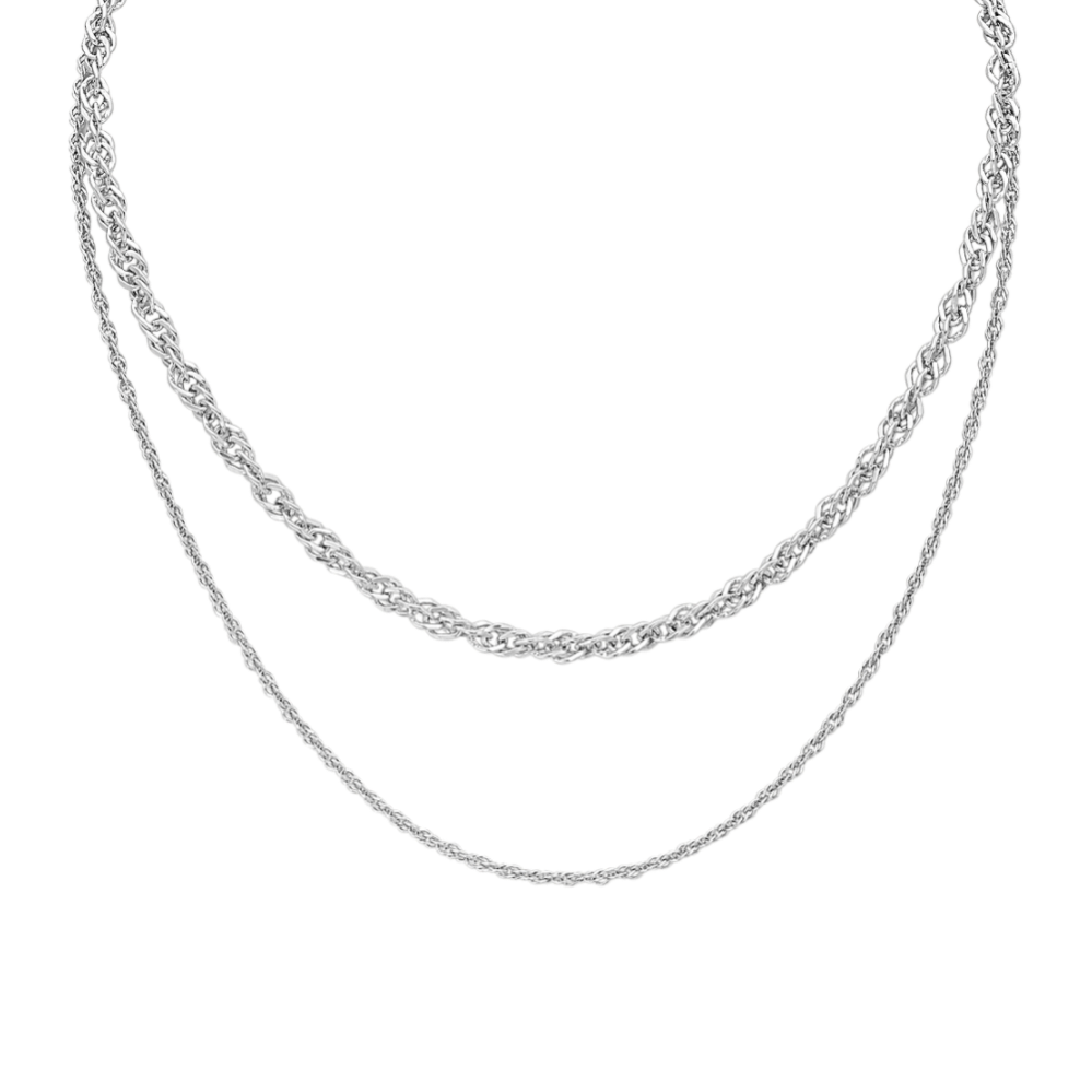 Multi Strand Necklace in Sterling Silver (18'')