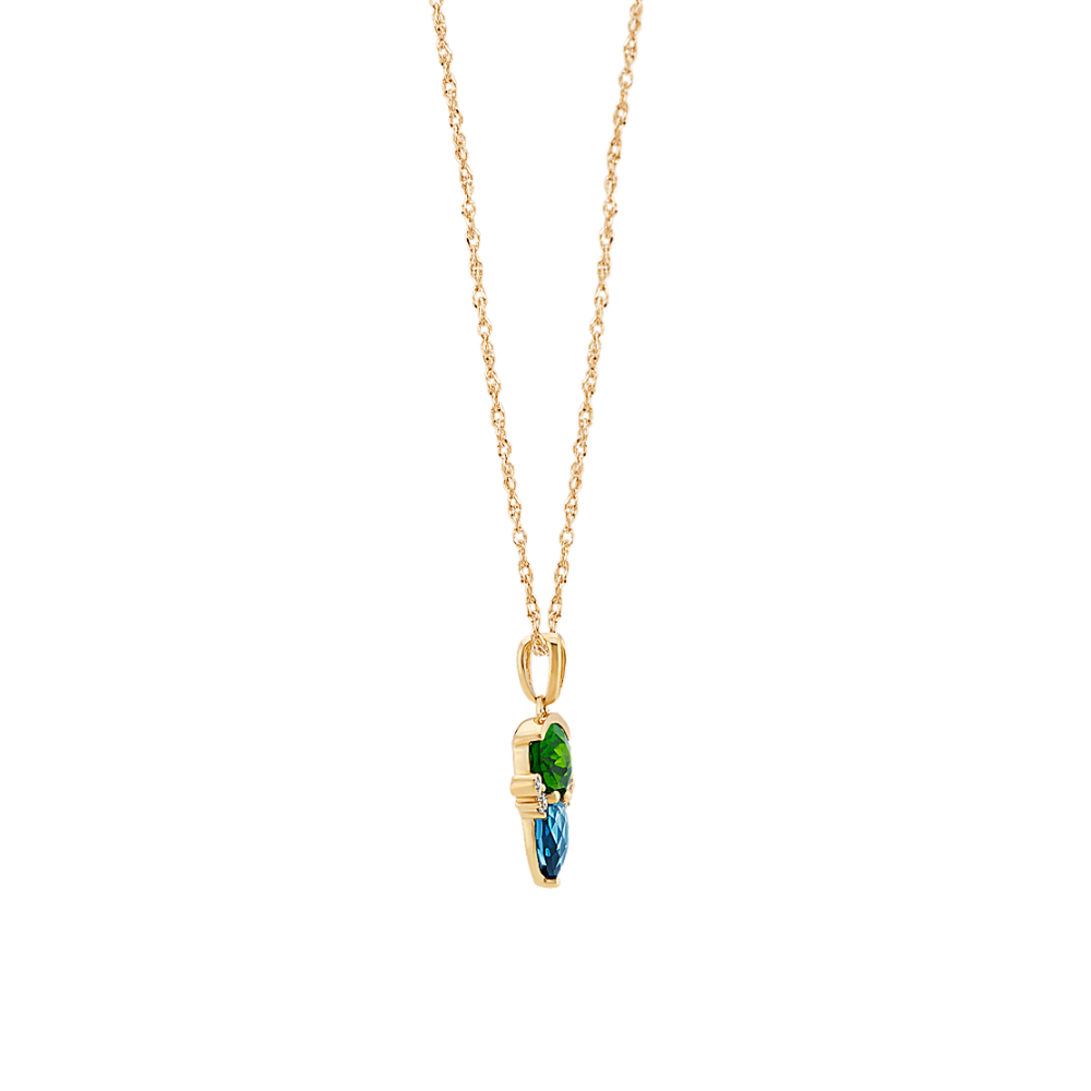 Multiple Gemstone Pendant in 14k Yellow Gold (20 in) Shane Co.